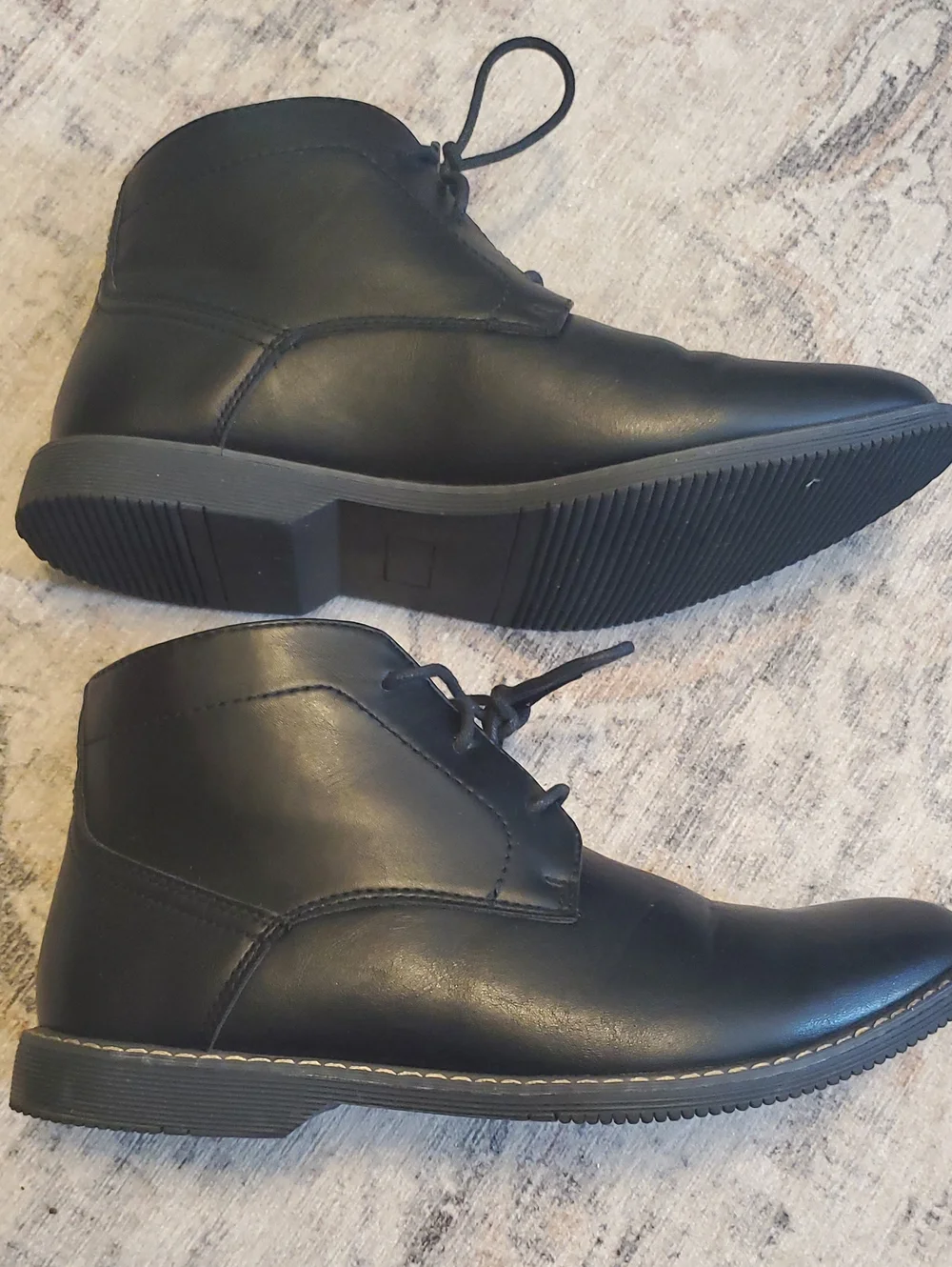 Nine West Men's Neilton Chukka Boots - Black Faux Leather - Size 9.5